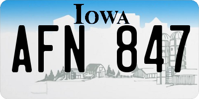 IA license plate AFN847