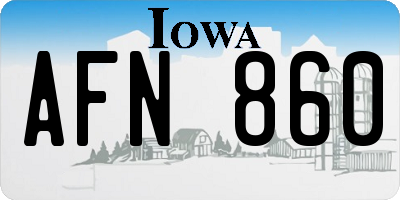 IA license plate AFN860