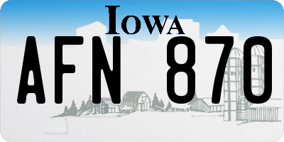 IA license plate AFN870