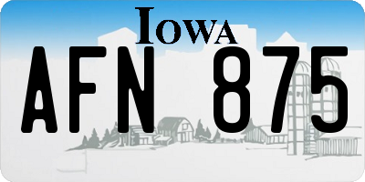 IA license plate AFN875
