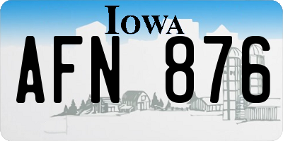 IA license plate AFN876