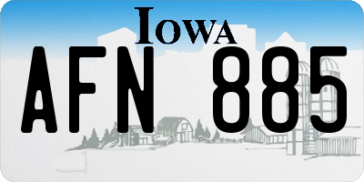 IA license plate AFN885