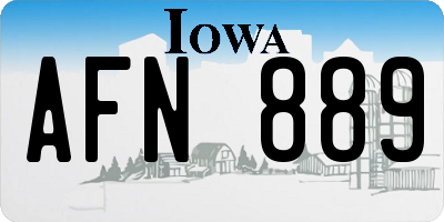 IA license plate AFN889