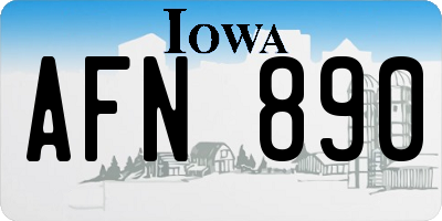IA license plate AFN890