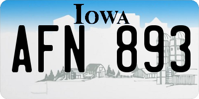 IA license plate AFN893
