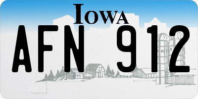 IA license plate AFN912