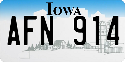 IA license plate AFN914