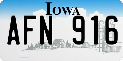 IA license plate AFN916