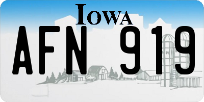 IA license plate AFN919