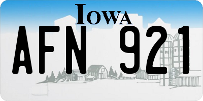 IA license plate AFN921