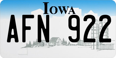 IA license plate AFN922