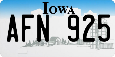 IA license plate AFN925