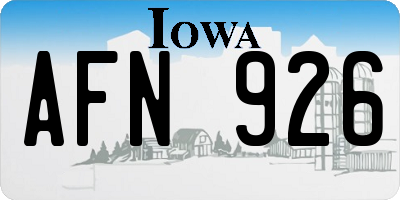 IA license plate AFN926