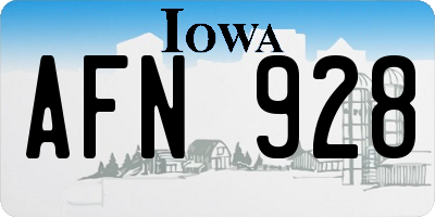 IA license plate AFN928