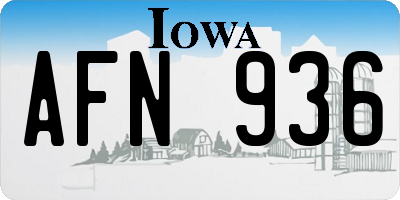 IA license plate AFN936