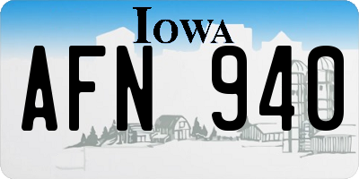 IA license plate AFN940