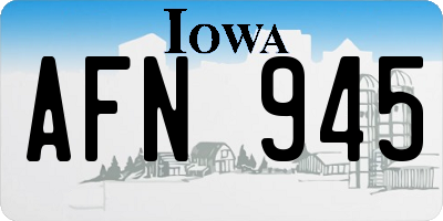 IA license plate AFN945