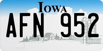 IA license plate AFN952