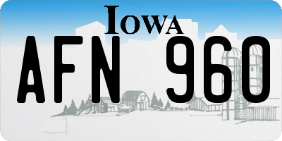 IA license plate AFN960