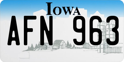 IA license plate AFN963