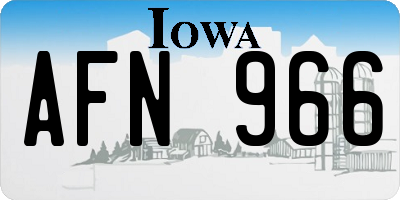 IA license plate AFN966
