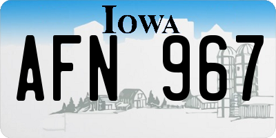 IA license plate AFN967