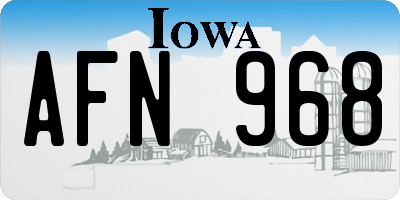 IA license plate AFN968