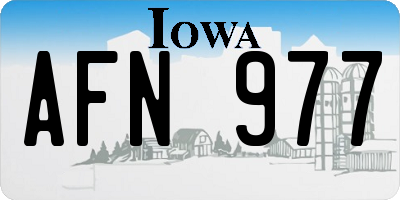 IA license plate AFN977