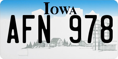 IA license plate AFN978