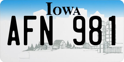 IA license plate AFN981