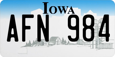 IA license plate AFN984