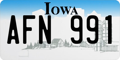 IA license plate AFN991