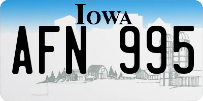 IA license plate AFN995