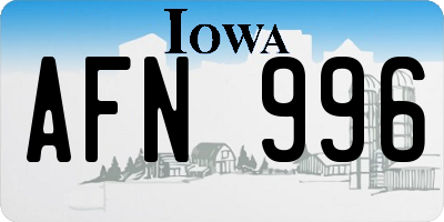 IA license plate AFN996