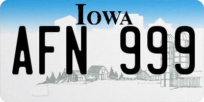 IA license plate AFN999