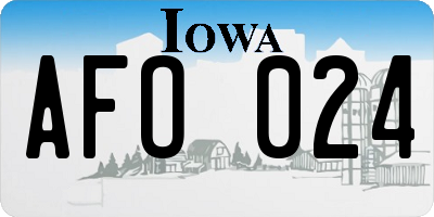 IA license plate AFO024