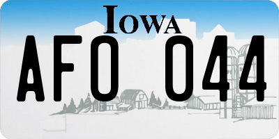 IA license plate AFO044