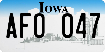 IA license plate AFO047
