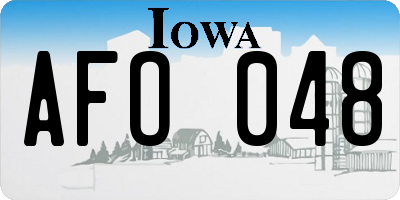 IA license plate AFO048