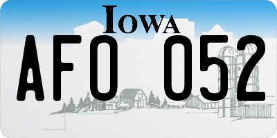 IA license plate AFO052