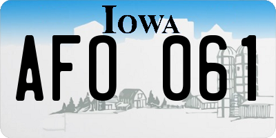 IA license plate AFO061