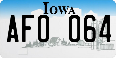 IA license plate AFO064