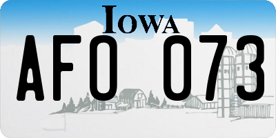 IA license plate AFO073