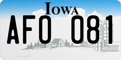 IA license plate AFO081