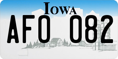 IA license plate AFO082