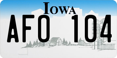 IA license plate AFO104