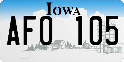 IA license plate AFO105