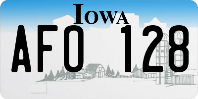 IA license plate AFO128