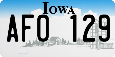 IA license plate AFO129