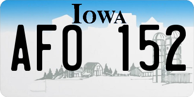 IA license plate AFO152